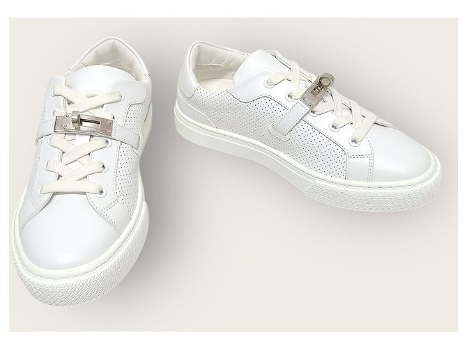 Hermès White Silver Day Kelly Sneaker Weiß - Ansicht 4
