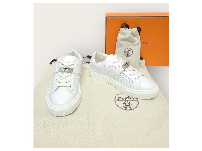 Hermès White Silver Day Kelly Sneaker Weiß - Ansicht 8