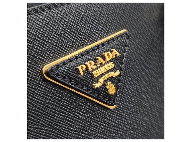Prada Tote Grande e Borsa a Spalla Saffiano Lux Galleria Nero - vista 8