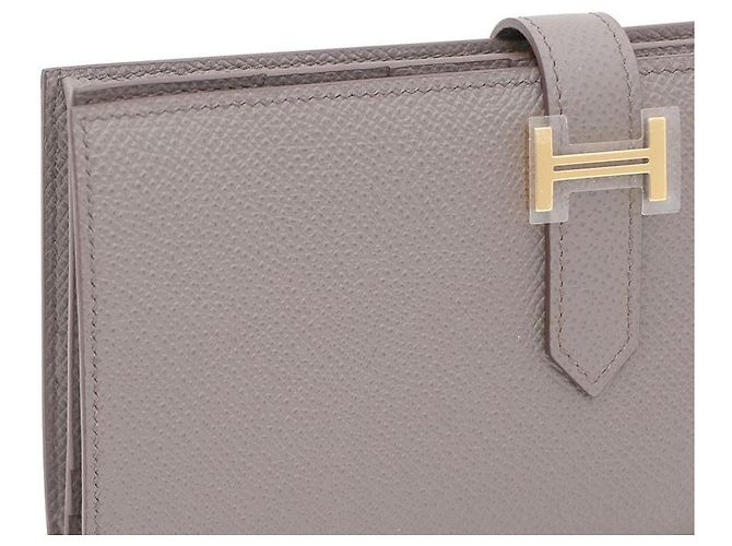 Hermès Cartera larga unisex Appson marrón con vetas chapada en oro Castaño - vista 4