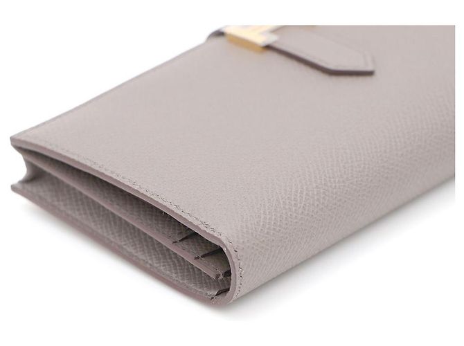 Hermès Cartera larga unisex Appson marrón con vetas chapada en oro Castaño - vista 5