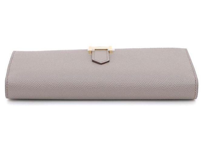 Hermès Cartera larga unisex Appson marrón con vetas chapada en oro Castaño - vista 6