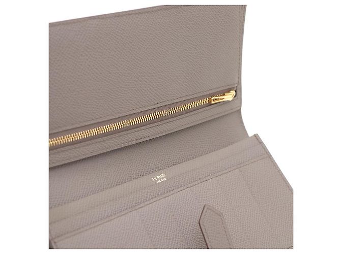 Hermès Cartera larga unisex Appson marrón con vetas chapada en oro Castaño - vista 7