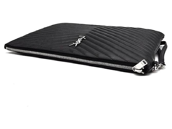 Saint Laurent Clutch Monogram Large Nero - vista 4