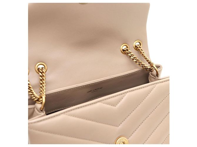 Saint Laurent Borsa Lulu Monogram Envelope Satchel con catena a tracolla e crossbody Marrone - vista 6