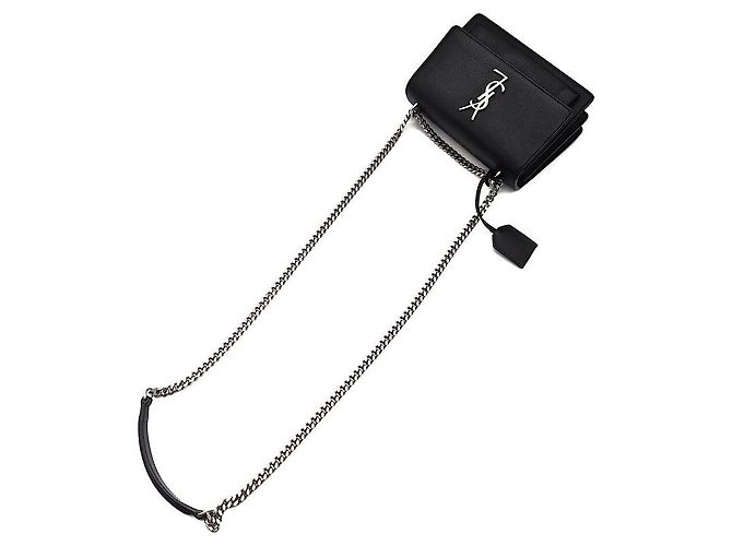 Saint Laurent Mini Borsa Sunset Nero - vista 4