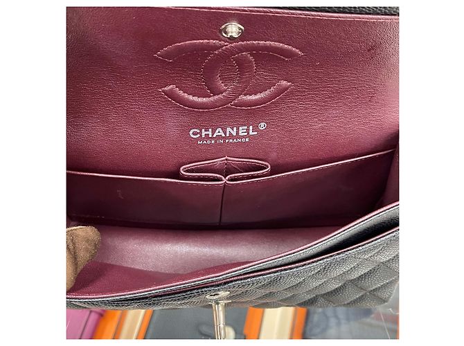 Chanel Borsa Classic Small Flap Bag Caviar Nero Argento - vista 13