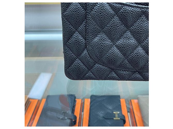 Chanel Borsa Classic Small Flap Bag Caviar Nero Argento - vista 9