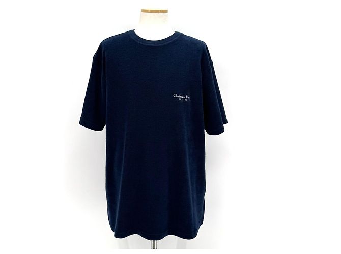 Dior Terry-Baumwoll-T-Shirt mit kurzen Ärmeln Navy Blau - Ansicht 4