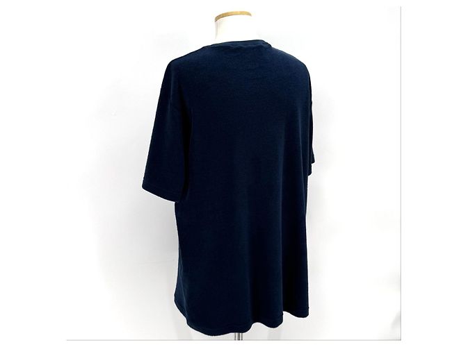 Dior Terry-Baumwoll-T-Shirt mit kurzen Ärmeln Navy Blau - Ansicht 8