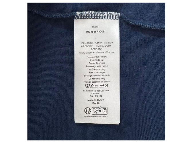 Dior Terry-Baumwoll-T-Shirt mit kurzen Ärmeln Navy Blau - Ansicht 9