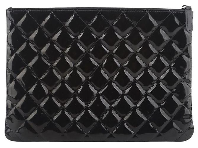 Chanel Patent Silver CC New Medium Clutch Bag Silber - Ansicht 3