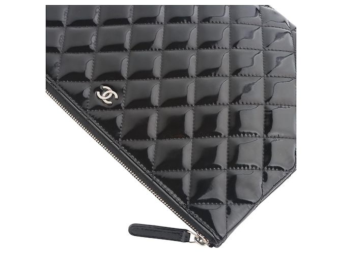 Chanel Patent Silver CC New Medium Clutch Bag Silber - Ansicht 4