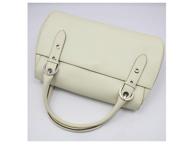 Salvatore Ferragamo Borsa Tote Saffiano Silver Gancini Bianco - vista 4