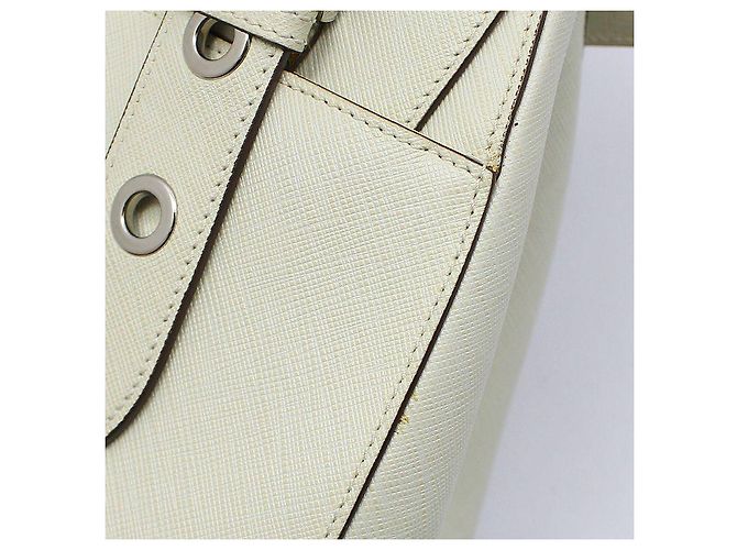 Salvatore Ferragamo Borsa Tote Saffiano Silver Gancini Bianco - vista 9