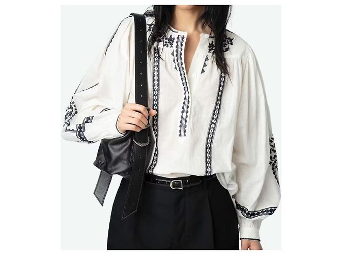 Zadig & Voltaire Blusa KOZAK de algodón bordado oversize Multicolor - vista 10
