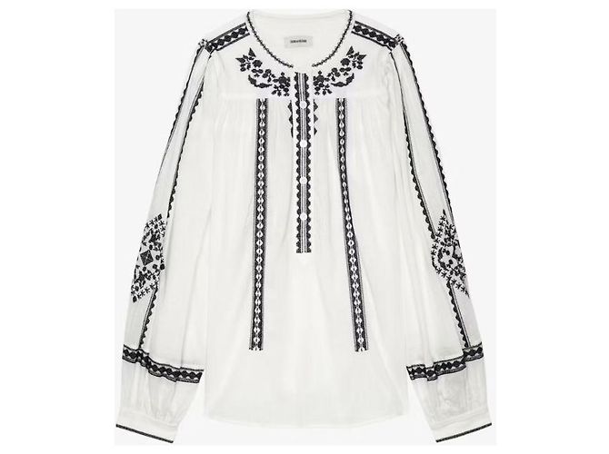 Zadig & Voltaire Blusa KOZAK de algodón bordado oversize Multicolor - vista 9