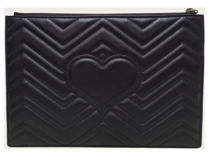 Gucci Clutch GG Marmont matelassé nera Nero - vista 5