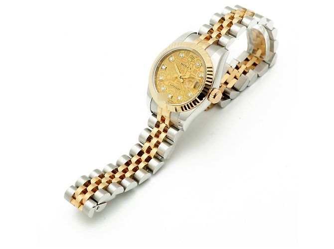 Rolex Original Diamond Datejust Combi Damen Uhr mit Garantie Golden - Ansicht 14