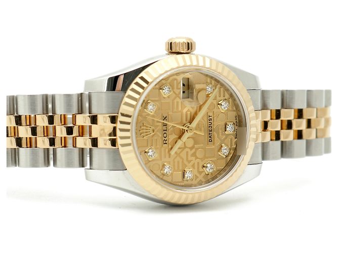 Rolex Original Diamond Datejust Combi Damen Uhr mit Garantie Golden - Ansicht 19