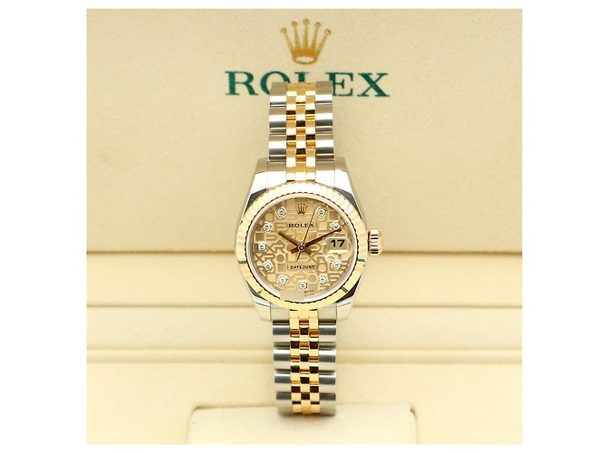 Rolex Original Diamond Datejust Combi Damen Uhr mit Garantie Golden - Ansicht 2