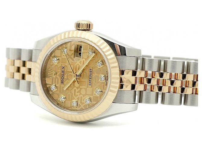 Rolex Original Diamond Datejust Combi Damen Uhr mit Garantie Golden - Ansicht 20