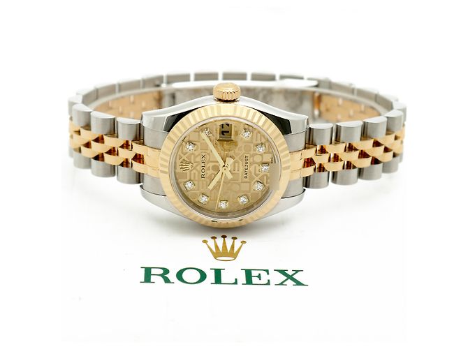 Rolex Original Diamond Datejust Combi Damen Uhr mit Garantie Golden - Ansicht 23
