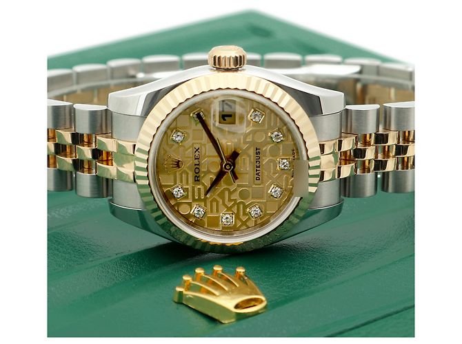 Rolex Original Diamond Datejust Combi Damen Uhr mit Garantie Golden - Ansicht 25