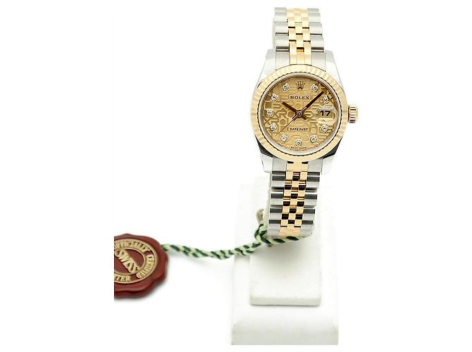 Rolex Original Diamond Datejust Combi Damen Uhr mit Garantie Golden - Ansicht 4