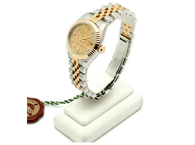 Rolex Original Diamond Datejust Combi Damen Uhr mit Garantie Golden - Ansicht 5
