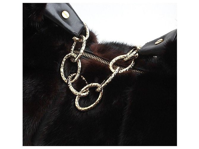 Valentino Borsa a Spalla Black Grama Mink Croissant Nero - vista 6