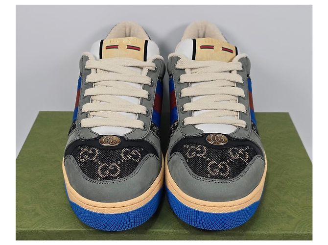 Gucci Sneakers Screen Runner in cotone GG e scamosciato Multicolore - vista 2
