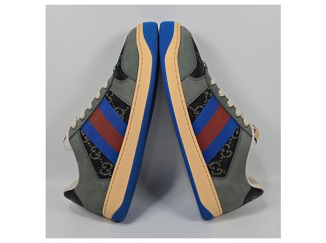 Gucci Sneakers Screen Runner in cotone GG e scamosciato Multicolore - vista 3
