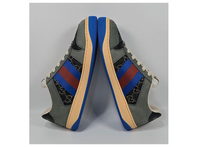 Gucci Sneakers Screen Runner in cotone GG e scamosciato Multicolore - vista 4