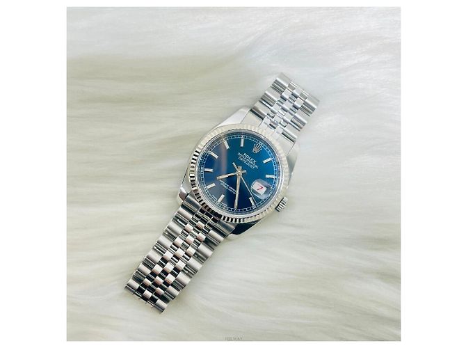 Rolex Orologio Datejust Blue Roulette Date Jubilee Hidden da Uomo - vista 6