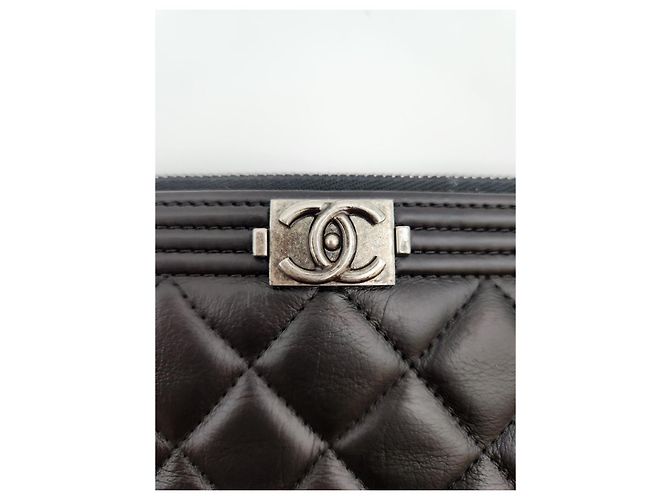 Chanel Clutch Boy Large Black Series Nero - vista 13