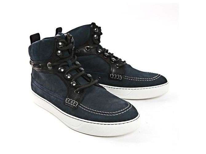 Lanvin Sneaker alte in nubuck Nero - vista 10