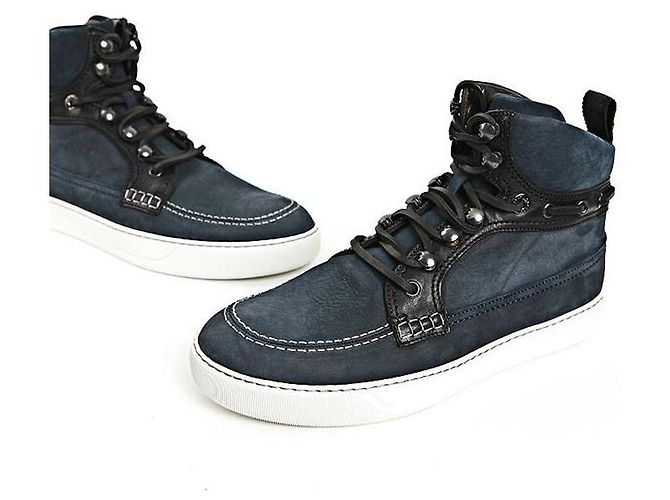 Lanvin Sneaker alte in nubuck Nero - vista 11