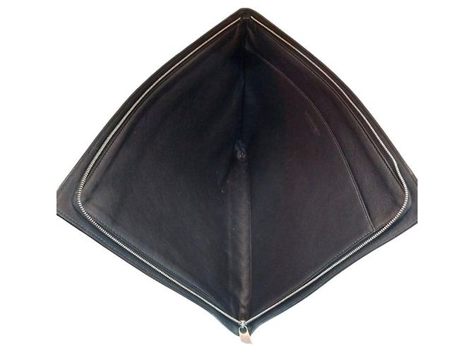 Bottega Veneta Clutch Documenti con Mezza Zip e Intrecciato Nero - vista 4
