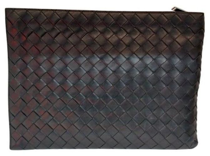 Bottega Veneta Clutch Documenti con Mezza Zip e Intrecciato Nero - vista 6