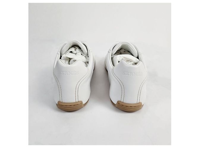Hermès Sneakers da donna con suola sottile in Blanc Argento - vista 12