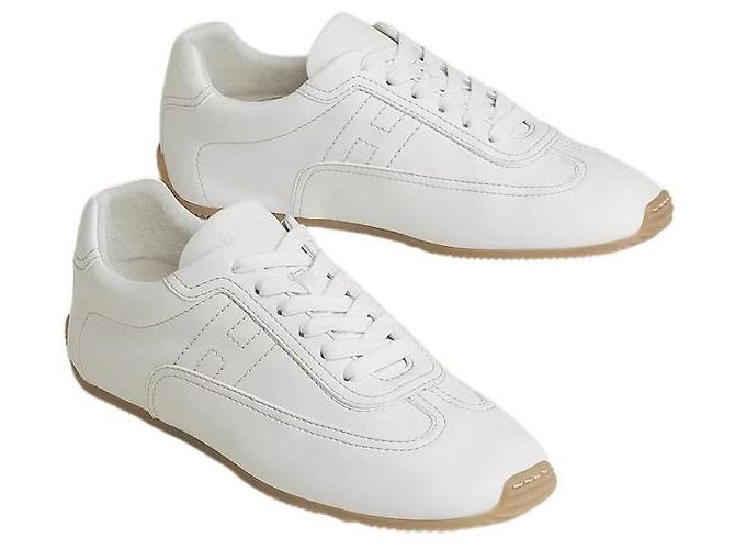 Hermès Sneakers da donna con suola sottile in Blanc Argento - vista 2