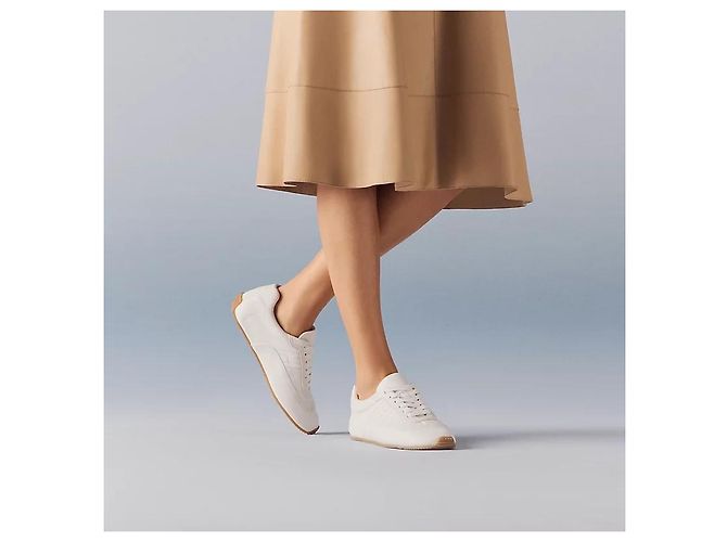 Hermès Sneakers da donna con suola sottile in Blanc Argento - vista 3