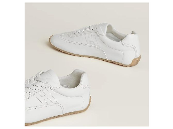 Hermès Sneakers da donna con suola sottile in Blanc Argento - vista 6