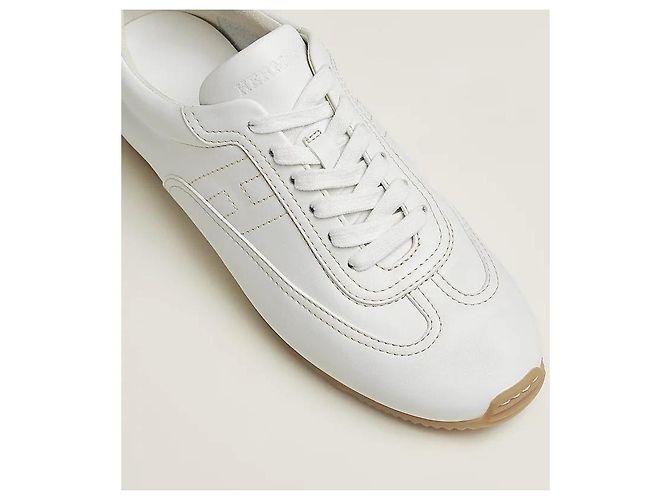 Hermès Sneakers da donna con suola sottile in Blanc Argento - vista 7