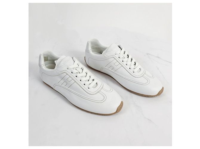 Hermès Sneakers da donna con suola sottile in Blanc Argento - vista 9