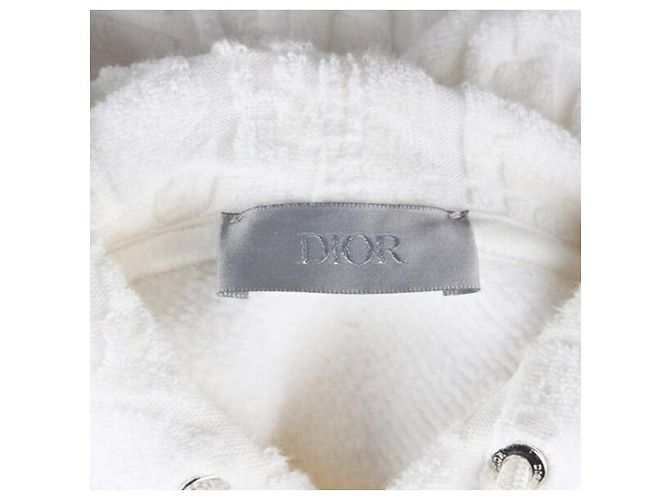Dior Moletom com capuz em jacquard de toalha branco XXS - vista 7
