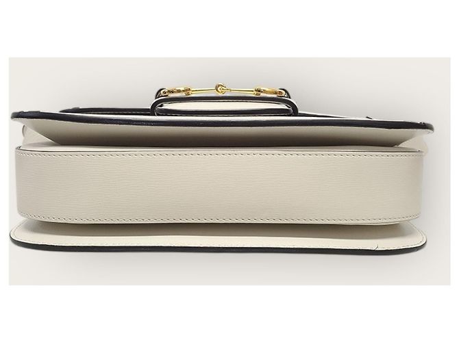 Gucci Borsa a tracolla GG Supreme in pelle bianca con morsetto Bianco - vista 7