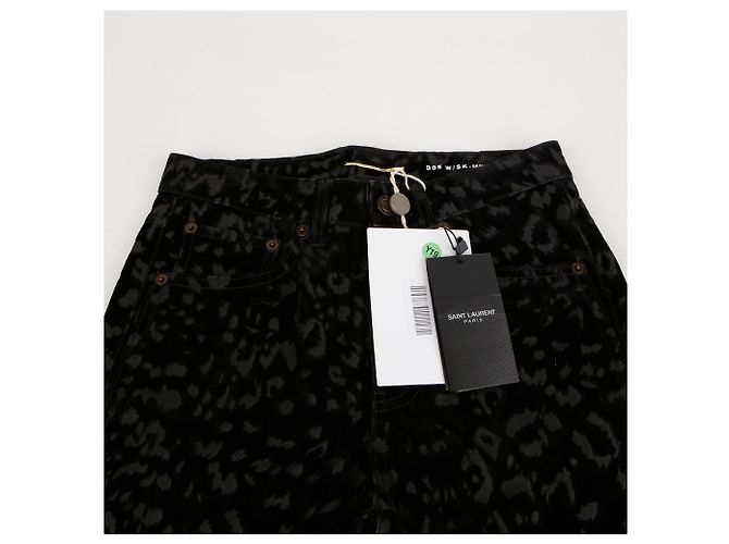 Saint Laurent Pantalones skinny de algodón negro - vista 3