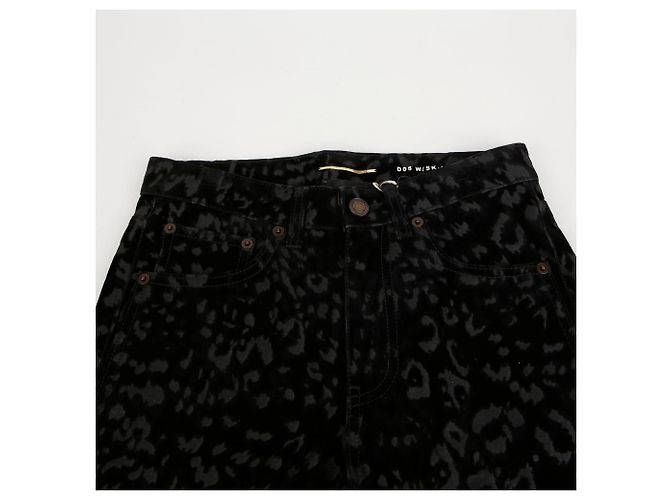 Saint Laurent Pantalones skinny de algodón negro - vista 4